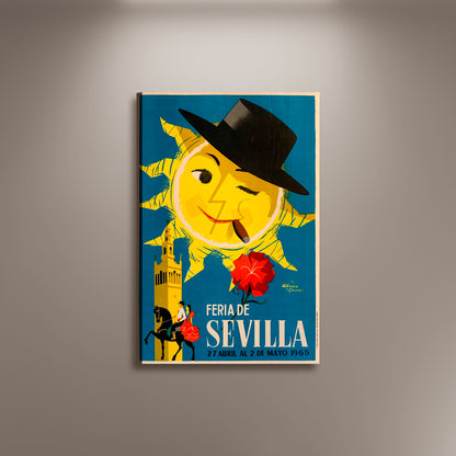 Feria De Sevilla Art Spain Travel Poster Print Framed Canvas, Spanish Tourism Poster, Seville Tourism Poster, Vintage Poster