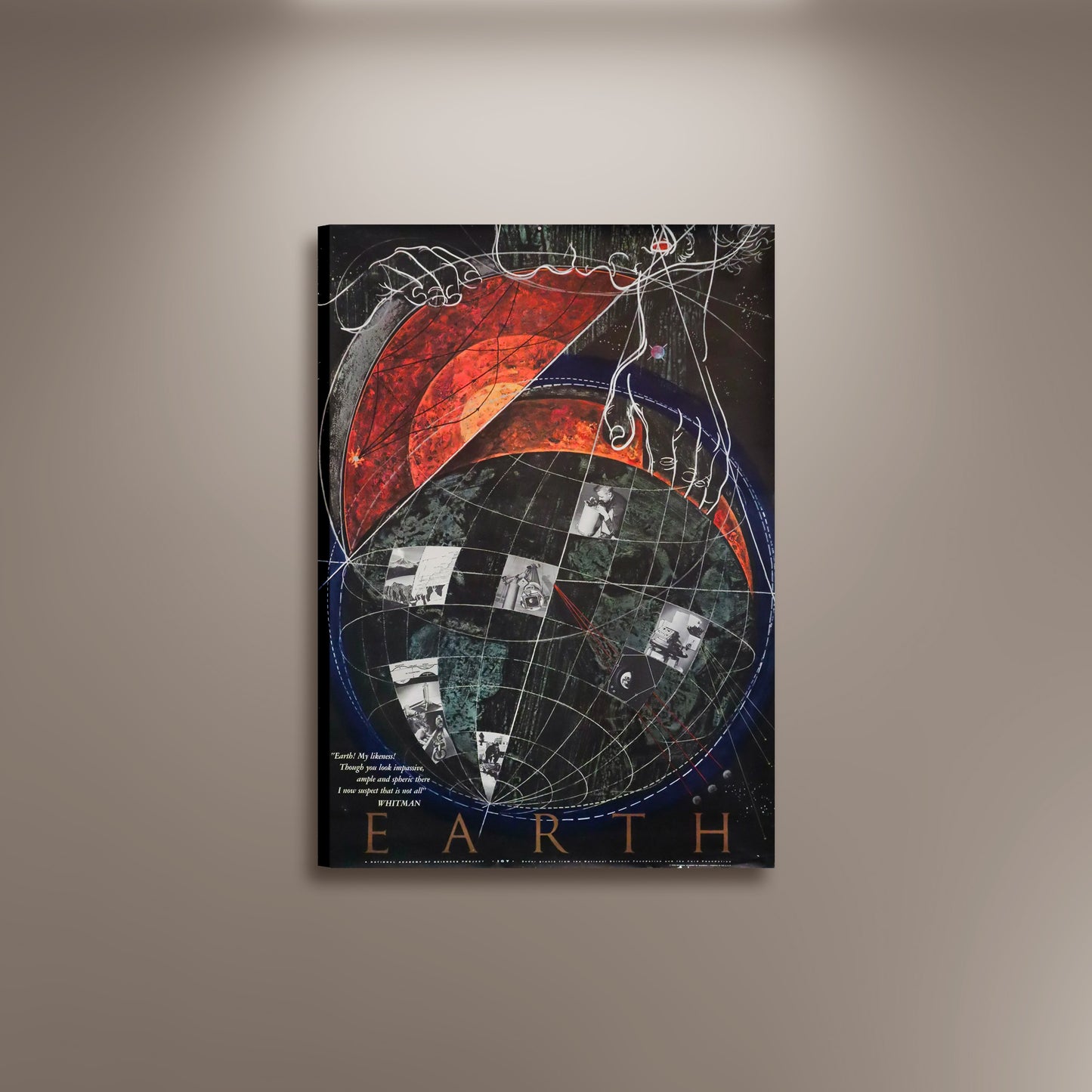 Earth Poster by Herbert Danska, Print Framed Canvas, Space Poster, Advertising Poster, Science Fiction Poster, gift canvas wall art