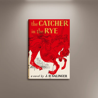 The Catcher in the Rye, Novel by J.D. Salinger Poster Print Framed Canvas, American Book Poster, Vintage Poster, gift canvas