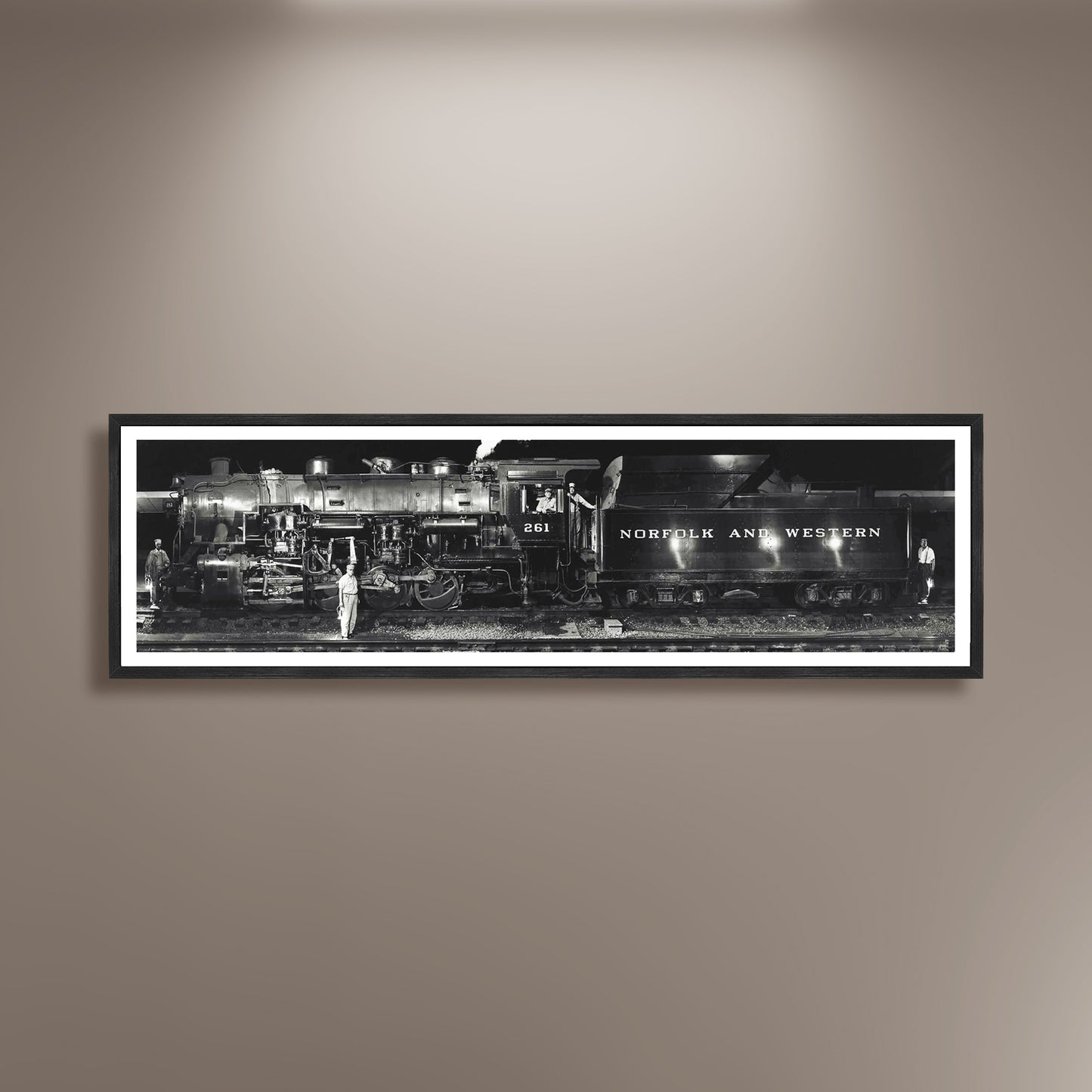 O. Winston Link S1 Switching Locomotive, NW 1980 Train Photo Poster Framed Canvas, Old train pictures poster, Canvas Wall, Decor Canvas