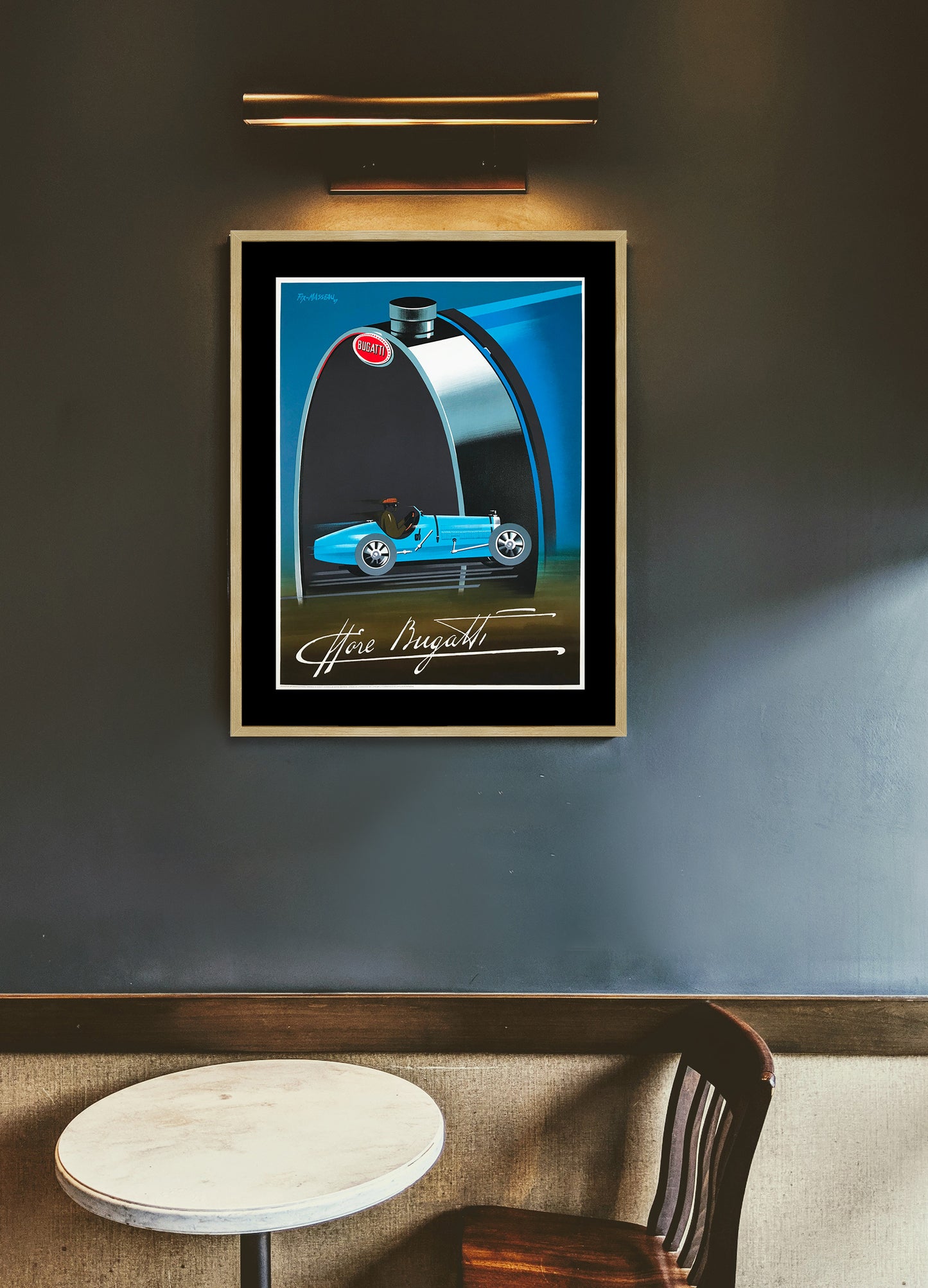 Bugatti Automobile Car Art Deco Race Poster Print Framed Canvas, Vintage Car Poster, Travel Poster, gift canvas