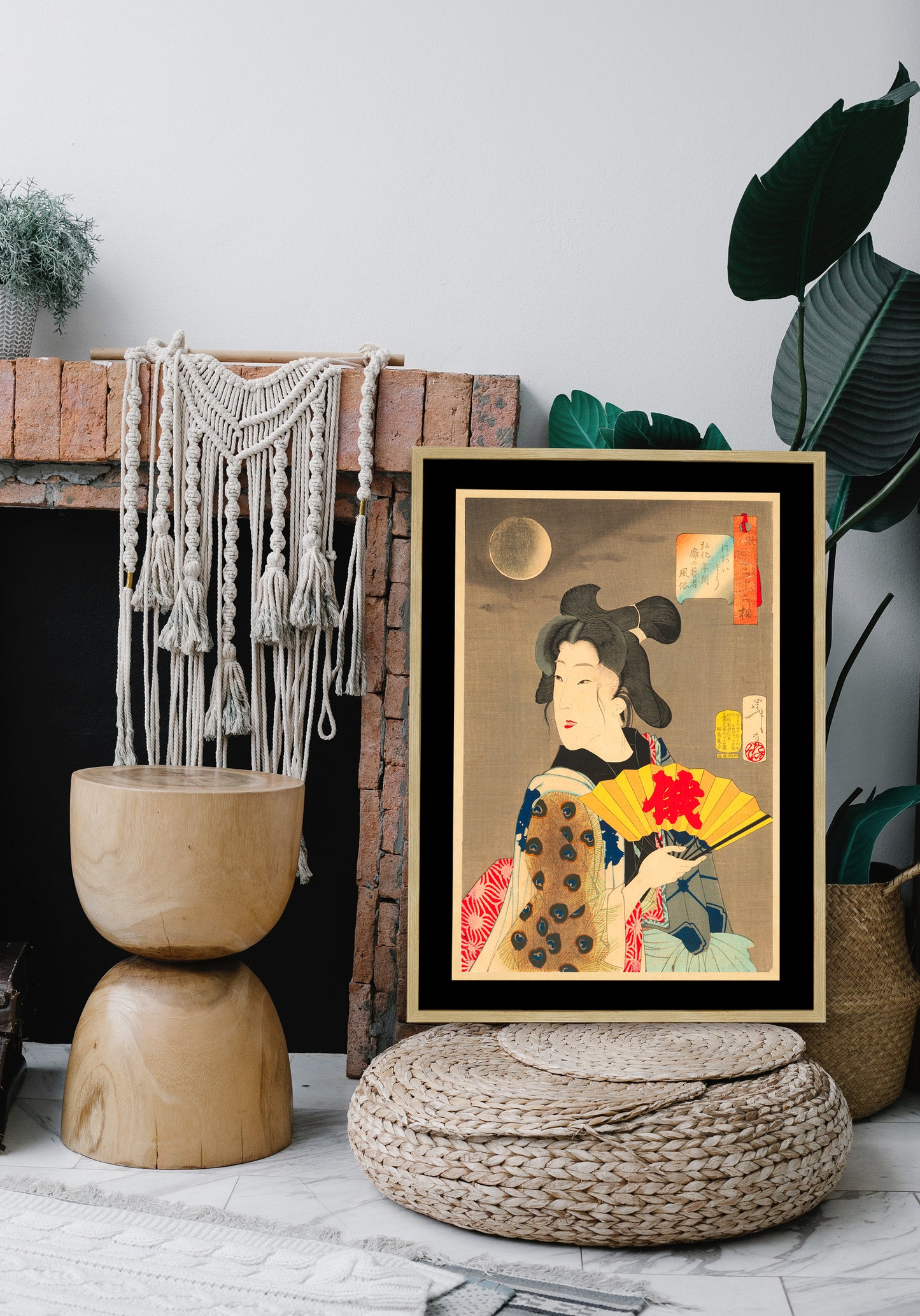 The Appearance of a Brothel Geisha of the Koka Era Poster Print Framed Canvas, Japan Poster, Art Poster, gift canvas wall art