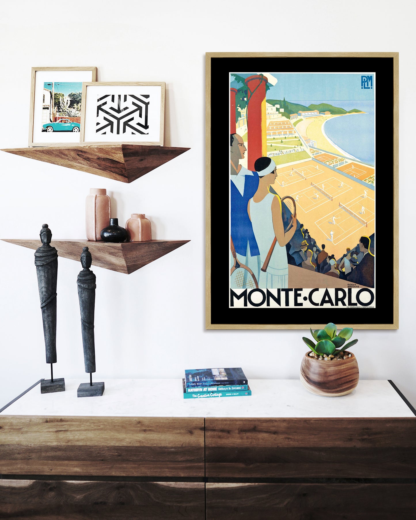 Monte Carlo, Tennis Monaco Art Poster Print Framed Canvas, Vintage Travel Poster, Tourism Poster Wall Art Decor