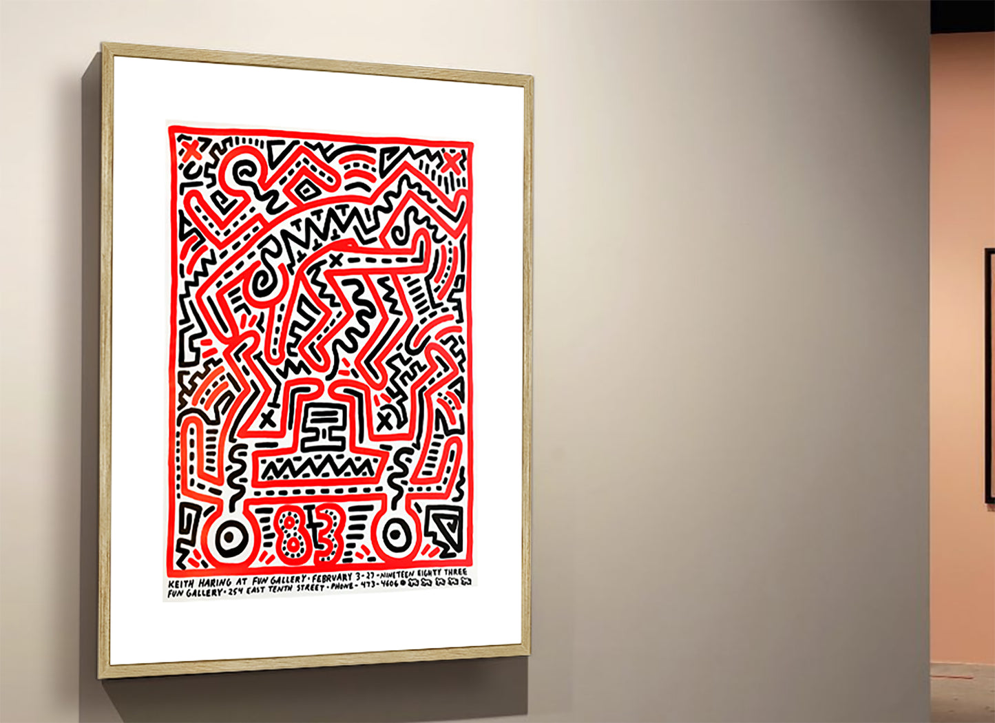 Keith Haring Fun Art Poster Print Framed Canvas, Vintage Art Poster, Graffiti Art Poster, Urban Poster Canvas Wall Art, gift canvas