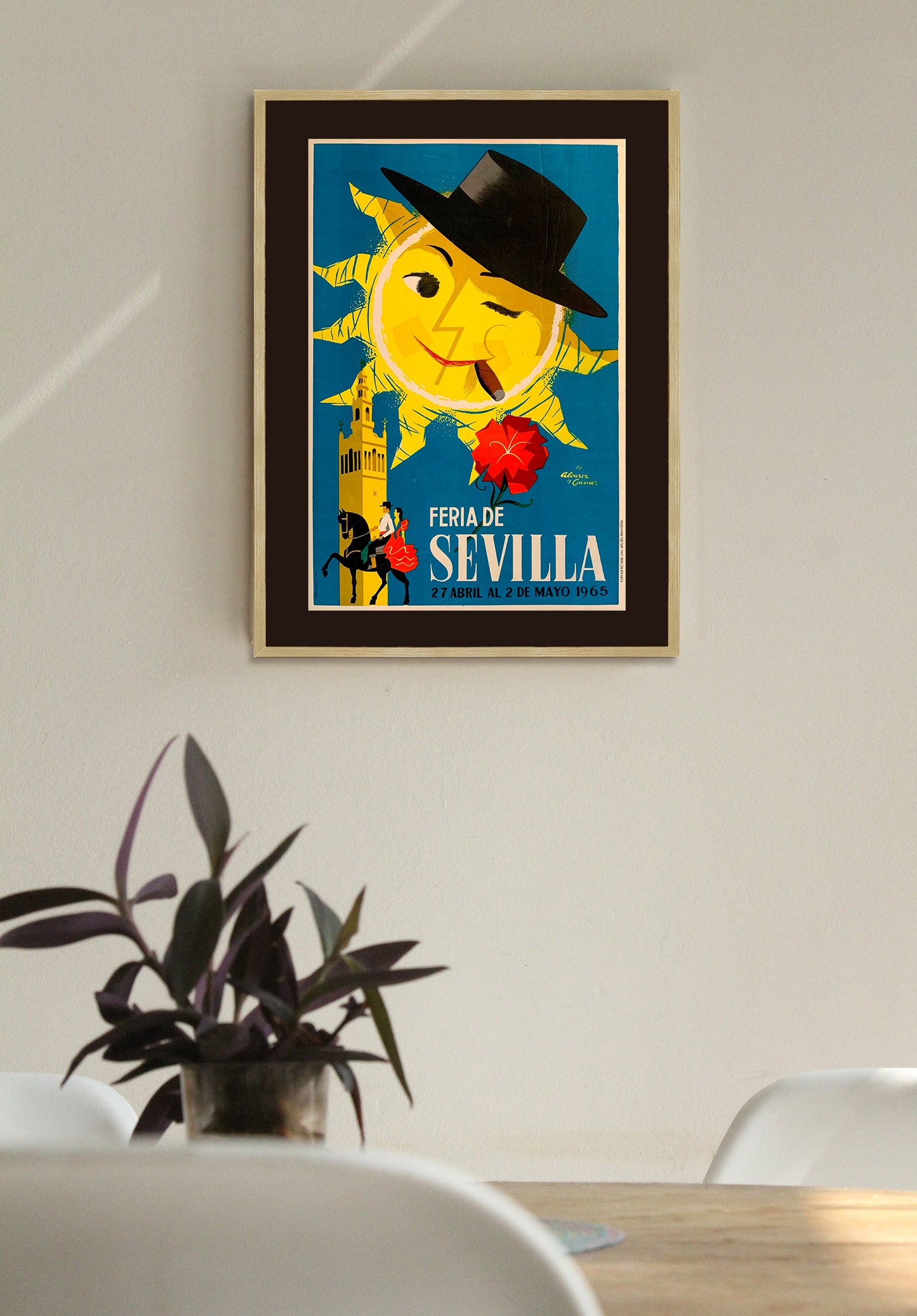 Feria De Sevilla Art Spain Travel Poster Print Framed Canvas, Spanish Tourism Poster, Seville Tourism Poster, Vintage Poster