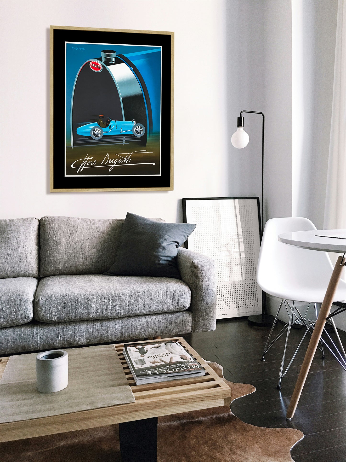 Bugatti Automobile Car Art Deco Race Poster Print Framed Canvas, Vintage Car Poster, Travel Poster, gift canvas