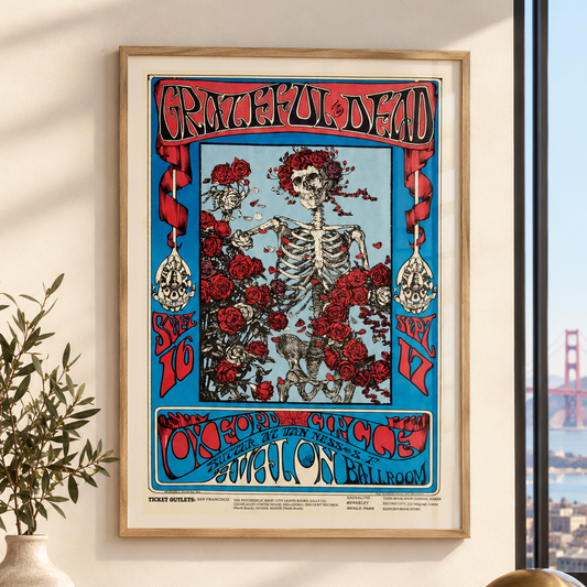 Grateful Dead Vintage Poster Art Print | 1966 Psychedelic Wall Decor