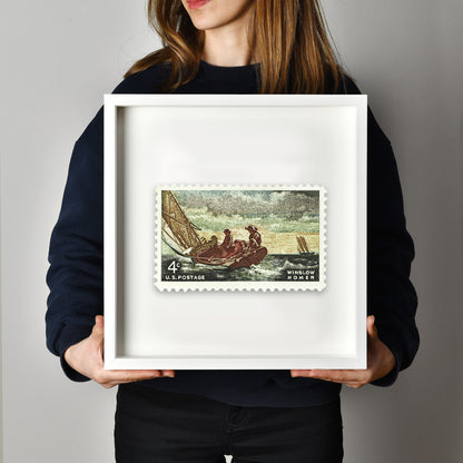 Winslow Homer Postage Stamp Poster Framed Floating, Vintage African Postage Stamp