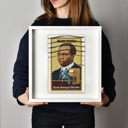 Scott Joplin, Black Heritage USA Postage Stamp Poster Framed Floating, American Postage Stamp, Vintage US Stamp, USA Wall Art