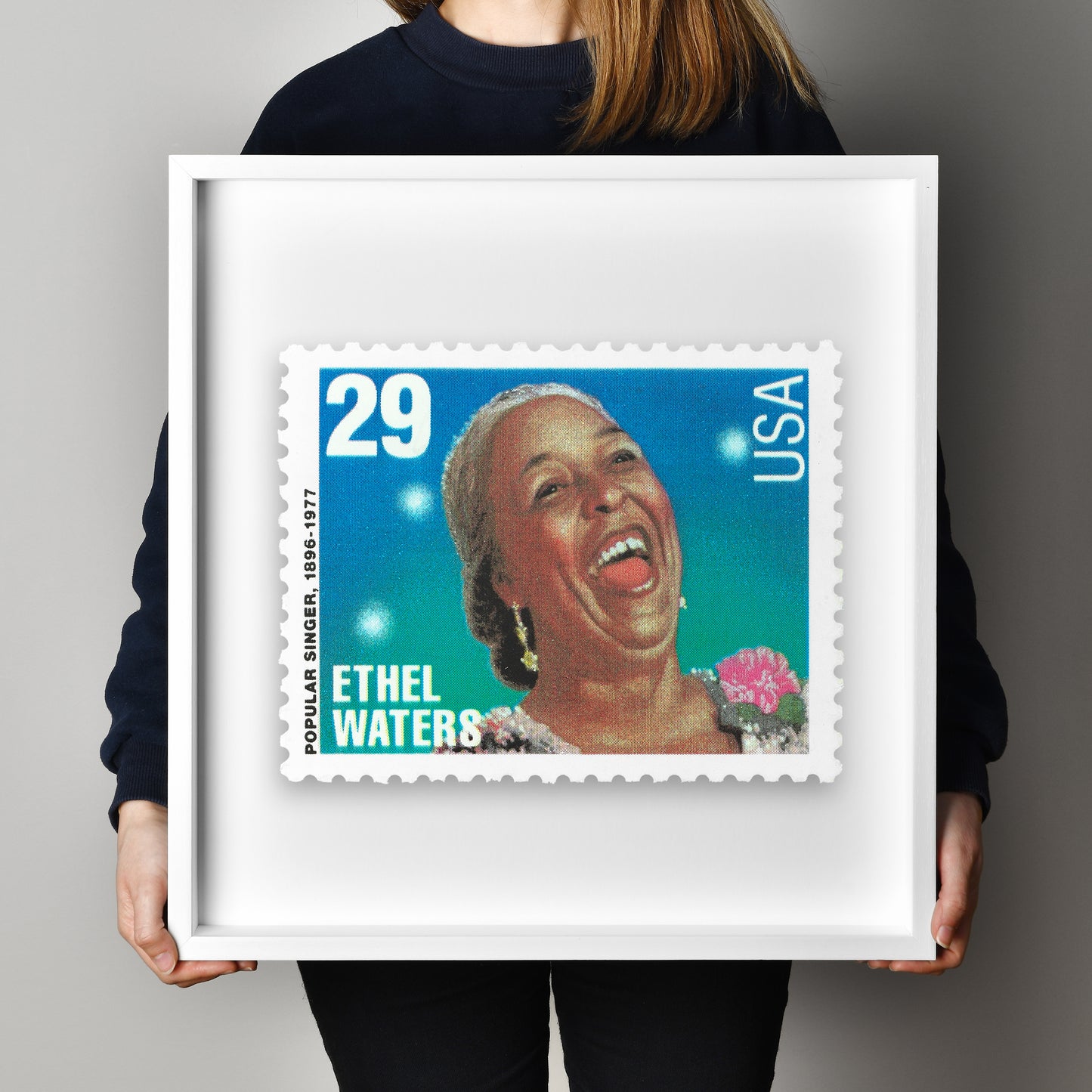 Ethel Waters Musical Jazz Stamp Postage Picture Poster Framed Floating, American Stamp, American Famous Singer Stamp, Picture Wall Art Decoration