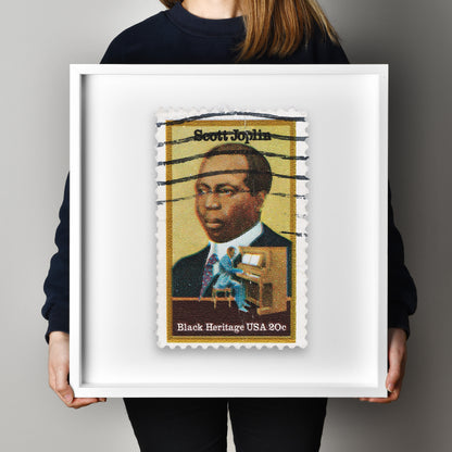 Scott Joplin, Black Heritage USA Postage Stamp Poster Framed Floating, American Postage Stamp, Vintage US Stamp, USA Wall Art