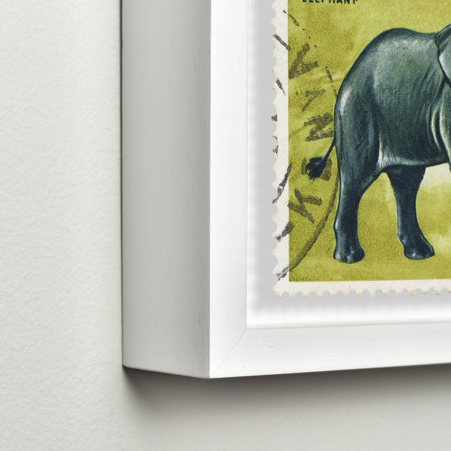 Kenya Stamp, Vintage African Stamp Postage Picture Poster Framed Floating, African Elephants Photo, Travel Poster Prints