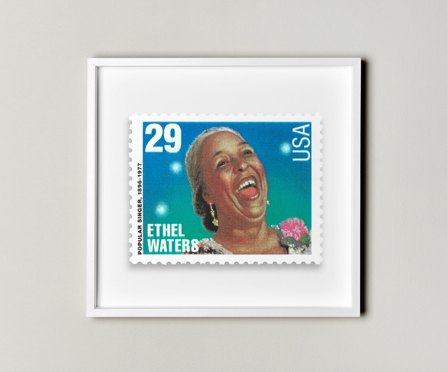 Ethel Waters Musical Jazz Stamp Postage Picture Poster Framed Floating, American Stamp, American Famous Singer Stamp, Picture Wall Art Decoration