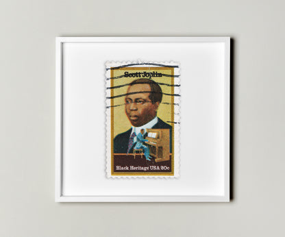 Scott Joplin, Black Heritage USA Postage Stamp Poster Framed Floating, American Postage Stamp, Vintage US Stamp, USA Wall Art