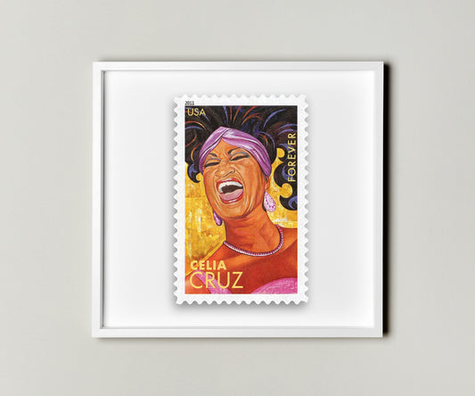 Celia Cruz Singer Musical Jazz Stamp Postage Picture Poster Framed Floating, American Stamp, American Famous Singer Stamp, Picture Wall Art Decoration