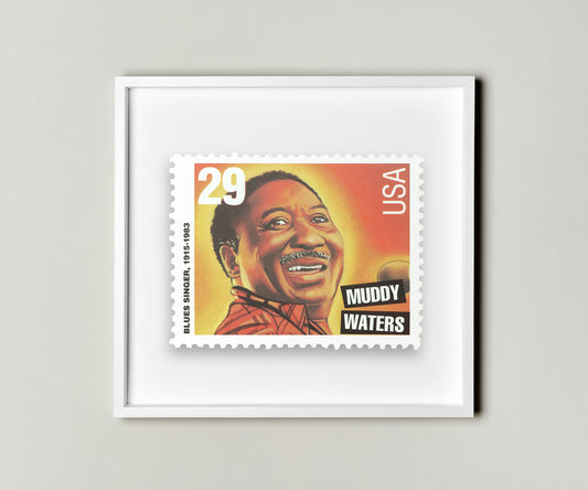 Muddy Waters Stamps Stamp Postage Picture Poster Framed Floating, Musical Stamps, American Stamp, American Famous Singer Stamp, Picture Wall Art Decoration