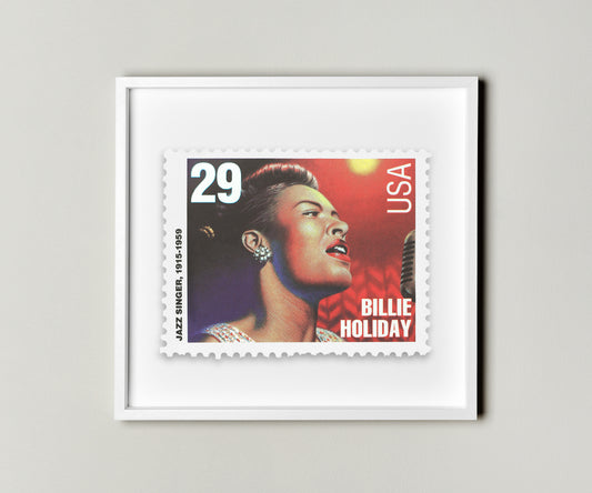 Billie Holiday Jazz Singer Musical Stamp Postage Picture Poster Framed Floating, American Stamp, American Famous Singer Stamp, Picture Wall Art Decoration