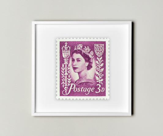 Her Majesty Queen Elizabeth II Stamp Postage Picture Poster Framed Floating