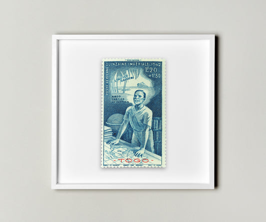 French Togo 1942 Postage Stamp Poster Framed Floating, French Poster Wall Art Decoration