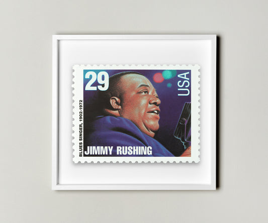 Jimmy Rushing Blues Singer Musical Jazz Stamp Postage Picture Poster Framed Floating, American Stamp, American Famous Singer Stamp, Picture Wall Art Decoration