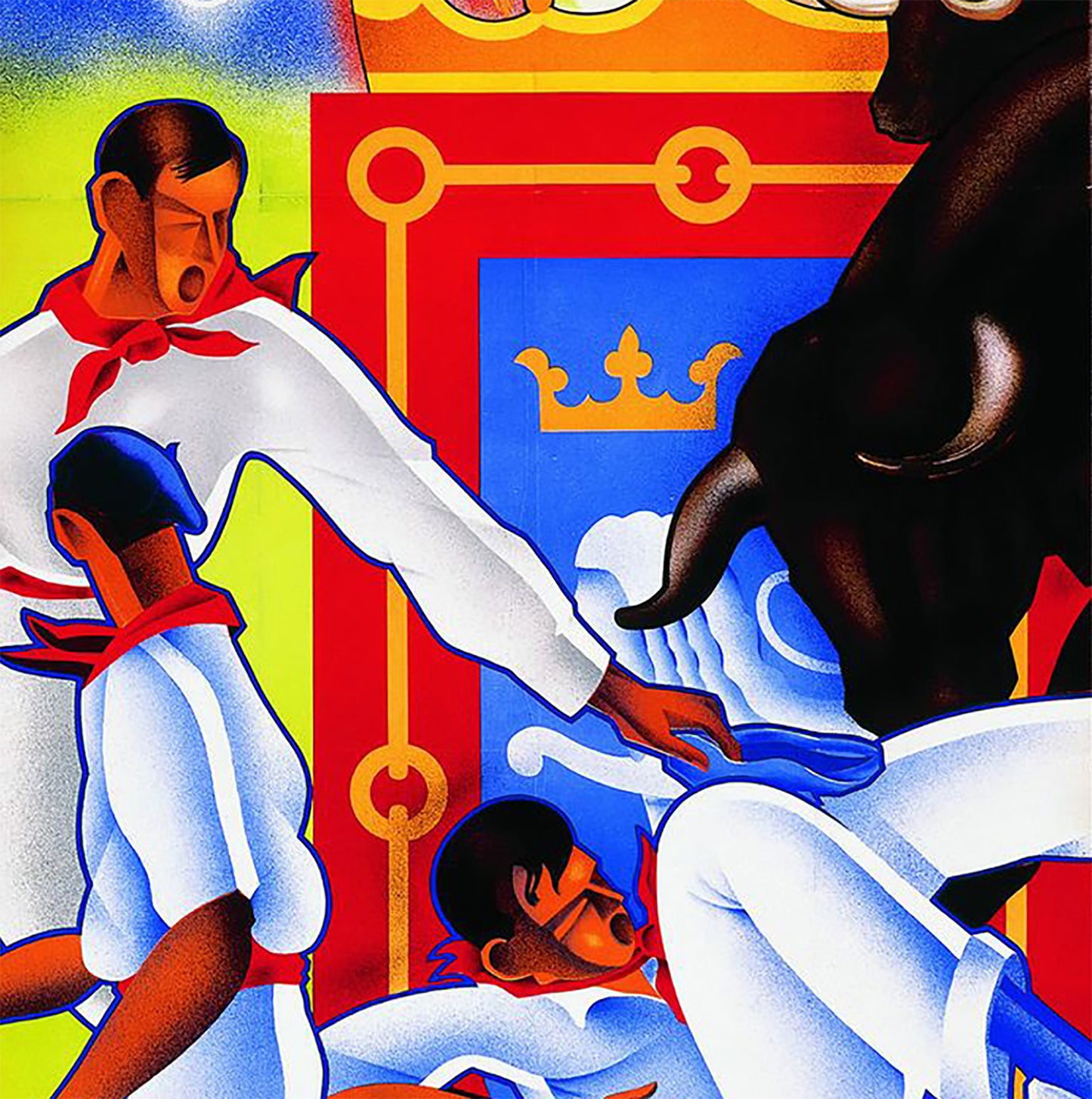 Pamplona City, Grandes Fiestas Y Ferias De San Fermin 1909 Poster Print Framed Canvas, Toros, Spain Poster, Tourism Poster, Vintage Poster