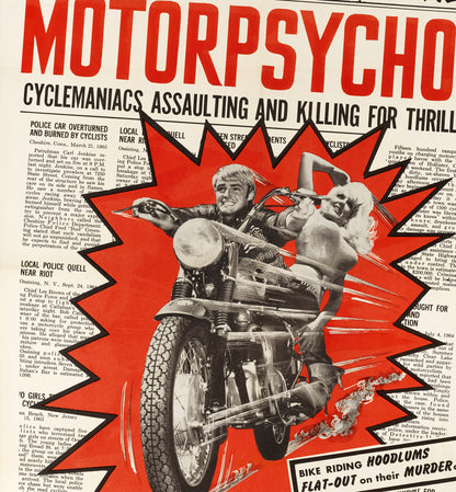 Motor Psycho Movie Poster Print Framed Canvas, Classic Vintage Style Motorcycle Poster, Film Poster, Advertising Poster, gift wall art