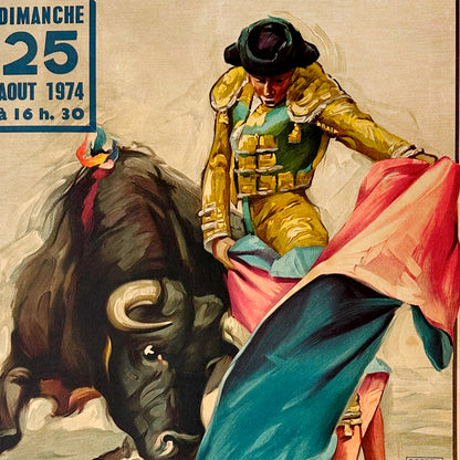 Toros en Saint Sever Bullfighting Vintage Fine Art Print Poster, Lithograph, Matador, Torero, Wall Hangings, Home Decor, Gift ideas