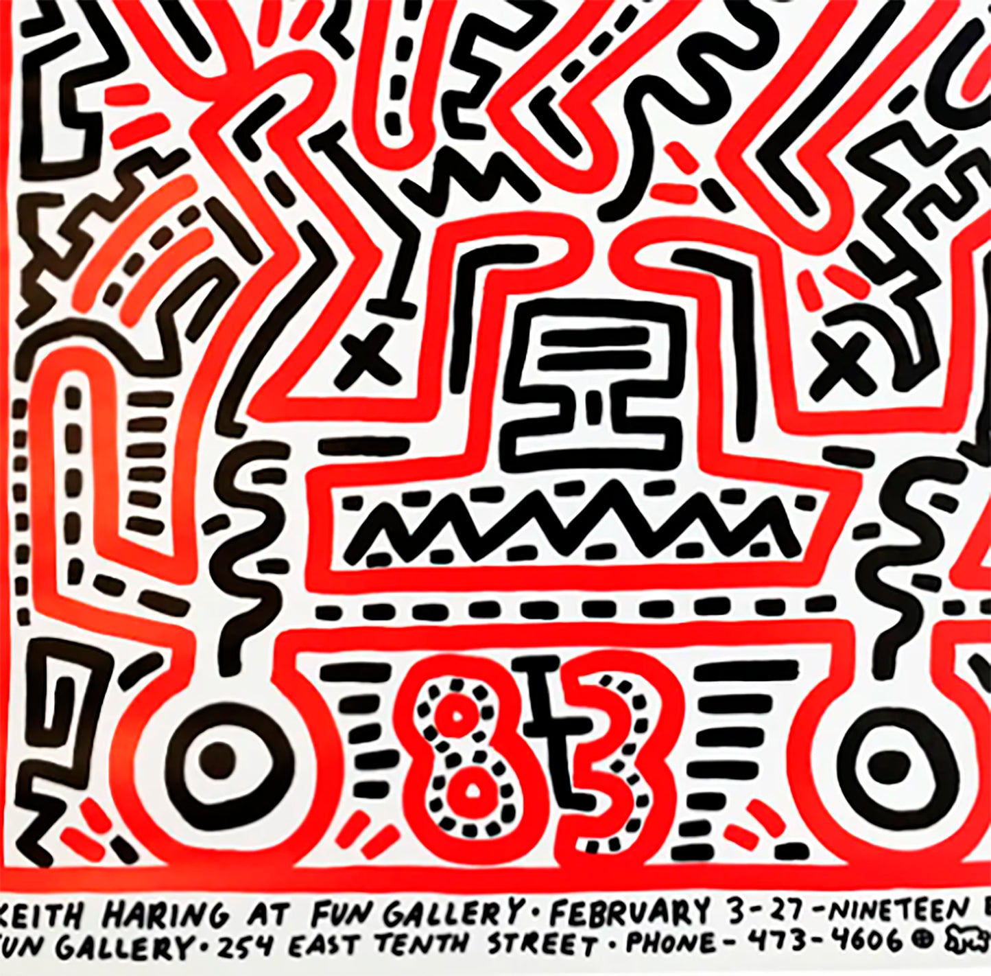 Keith Haring Fun Art Poster Print Framed Canvas, Vintage Art Poster, Graffiti Art Poster, Urban Poster Canvas Wall Art, gift canvas