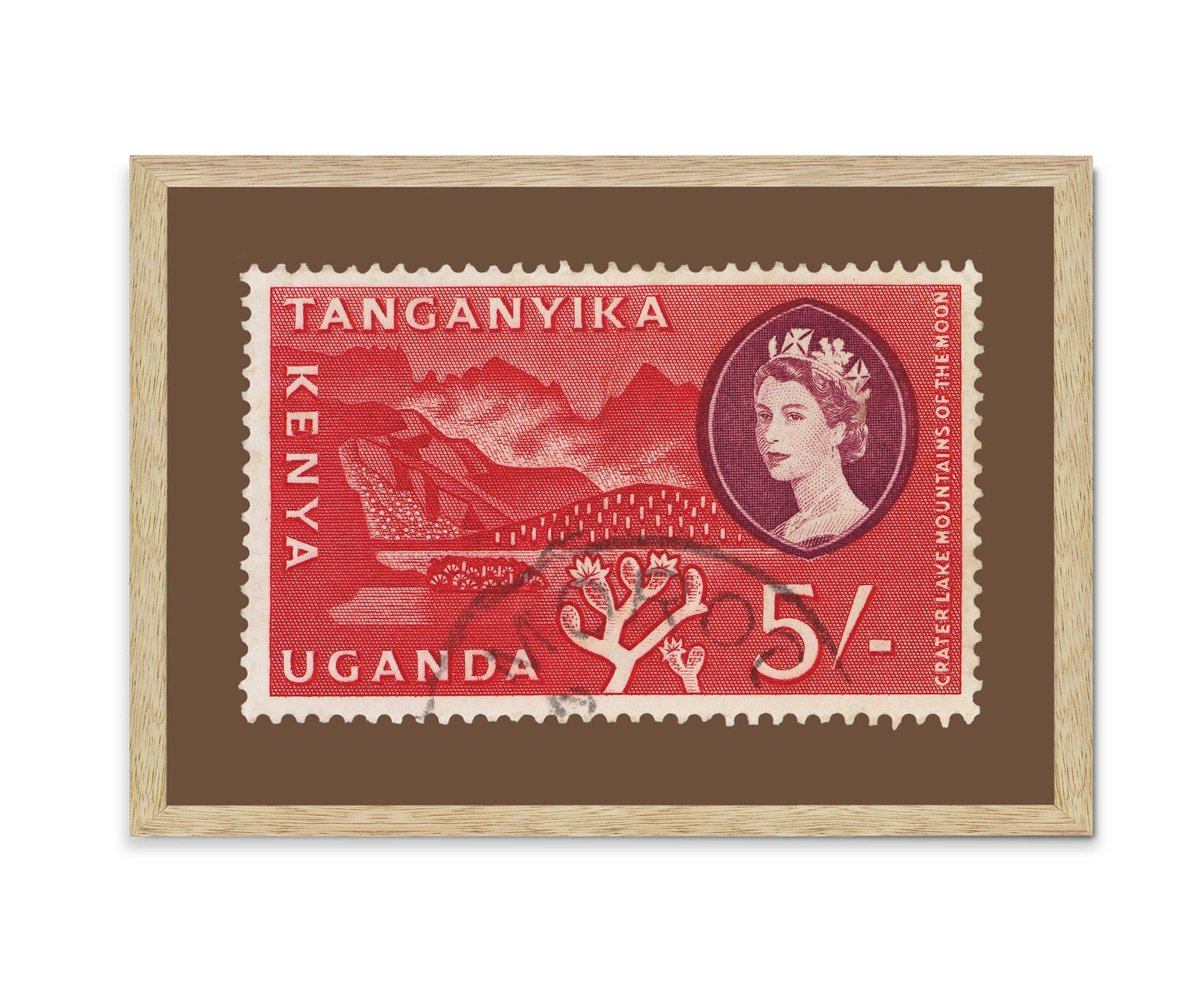 Republic of Tanganyika Stamp, Vintage African Stamp Art Postage Framed Canvas Print, Kenya Stamp, Uganda Stamp, Travel Poster Prints