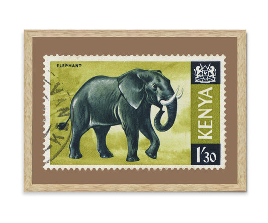 Kenya Stamp, Vintage African Stamp Art Postage, African Elephants Photo , Printed Picture Wall Art , Travel Poster Prints