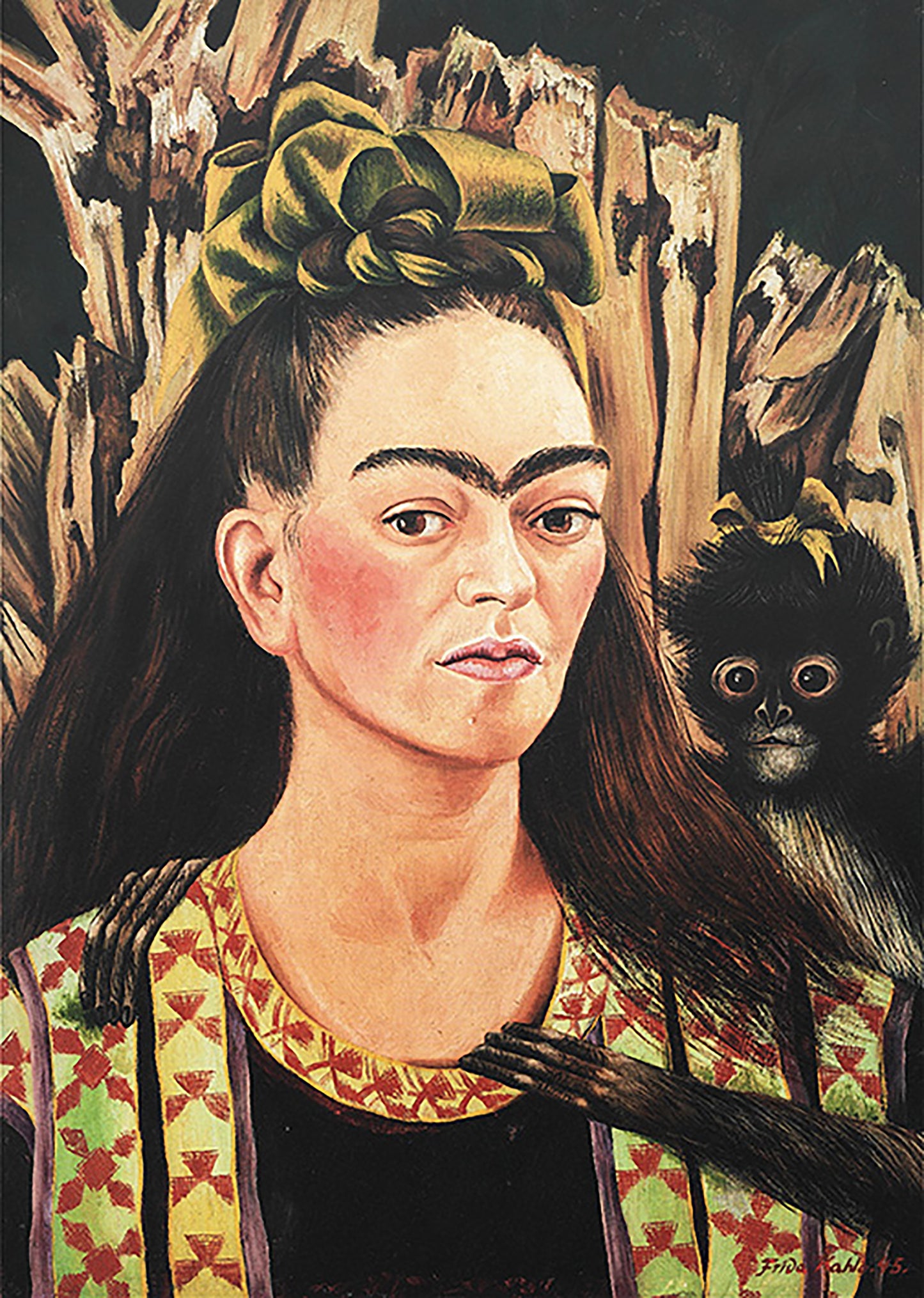 Frida Kahlo Self Portrait Canvas Wall Art Decoration, Printed Canvas, home decor, Portrait Poster