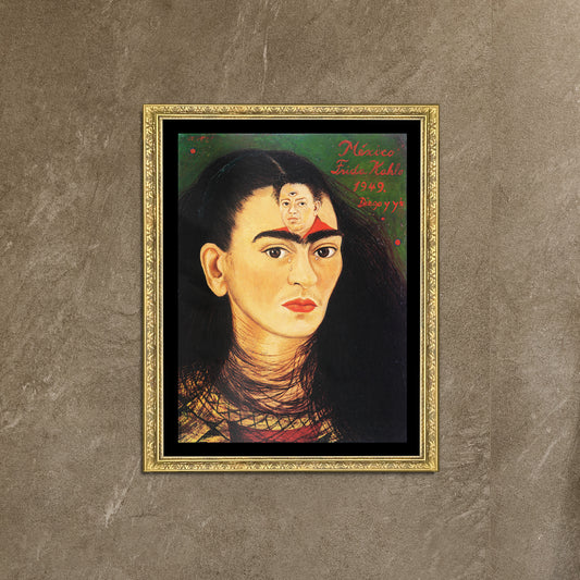 Frida Kahlo’s Final ‘Bust’ Self-Portrait from the 1940's, Diego and I Exclusive Frame Canvas, Frida Kahlo style, Mexico, wall decoration