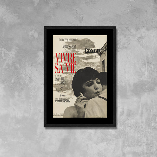 Vivre Sa Vie 1962 Film Poster Framed Canvas Print, French Poster, Vintage Poster, Anna Karina, Movie Poster, Advertising Poster, wall art