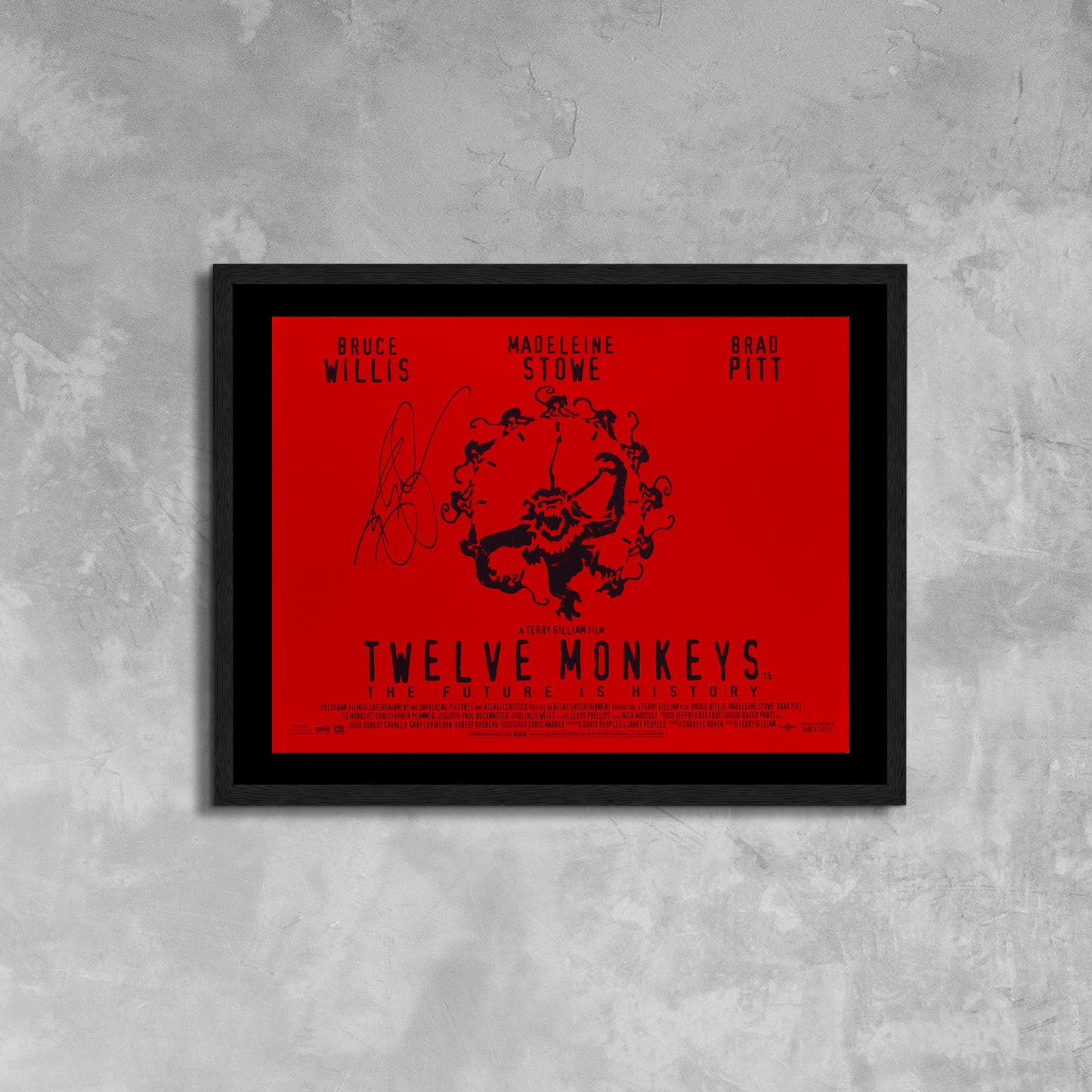 Twelve Monkeys (1995) Film Poster Framed Canvas Print, British poster, Vintage Poster, Film Poster, Movie Poster, Advertising Poster