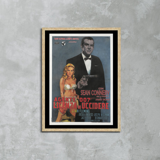James Bond 007 Licence to Kill Movie Poster Framed Canvas Print, Pop Culture Graphic, Vintage Poster, Film Poster, Advertising Poster, gifts