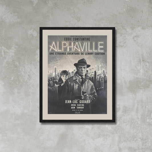 Alphaville Movie Poster Framed Canvas Print, Signed by Anna Karina, French Poster, Film Poster, Advertising Poster, Vintage Poster