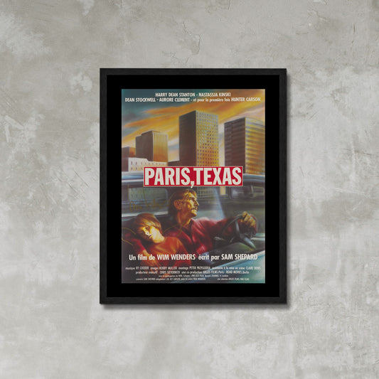 Paris, Texas 1984 Film Poster Framed Canvas Print, Movie Poster, Film Poster, Advertising Poster, Vintage Poster, canvas wall art