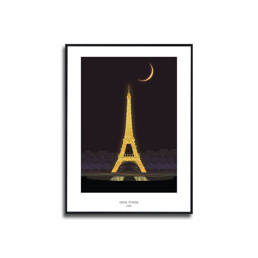 Eiffel Tower Poster Framed Canvas Print, Paris City Poster, Vector poster, Paris France, abstract poster, illustration poster, canvas art