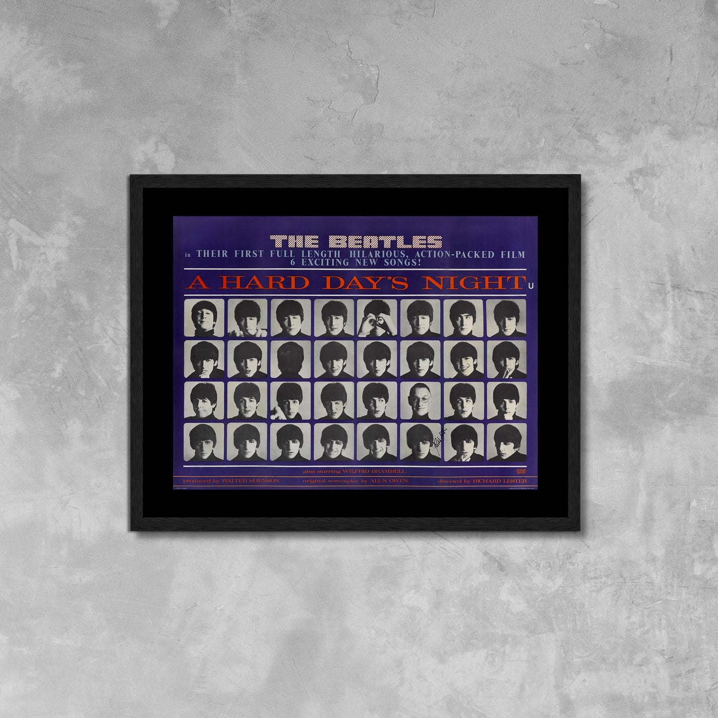 The Beatles, A Hard Day's Night Movie Poster Framed Canvas Print, Vintage Poster, Film Poster, Movie Poster, Advertising Poster, wall art