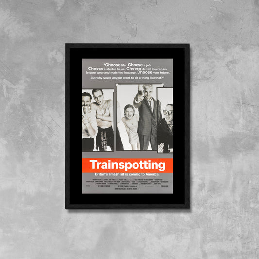 Trainspotting 1996 Film Poster Framed Canvas Print, Vintage Poster, Film Poster, Movie Poster, Advertising Poster, canvas wall art