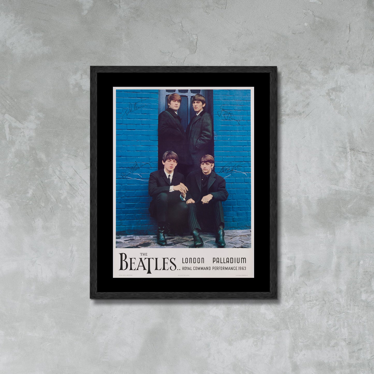 The Beatles Rock band Vintage Photo Poster Framed Canvas Print, Black and white framed, Vintage Poster, Advertising Poster, Metal Poster