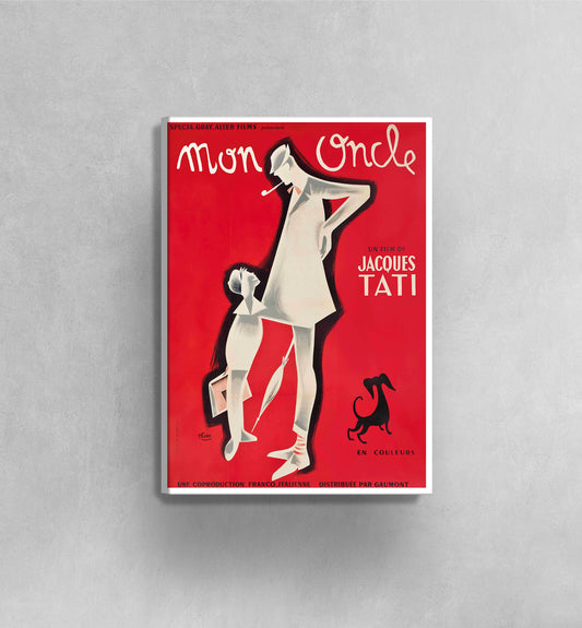 Mon Oncle (1958) Poster Print Canvas, French Poster, Film Poster in France, Vintage Poster, Film Advertising Poster, Canvas Wall art