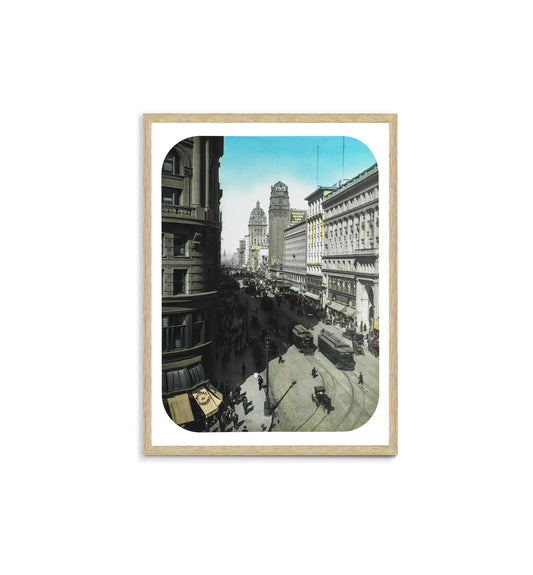Old San Francisco Street Photo Framed Canvas Print, San Francisco Print Colorful Wall Art, San Francisco Street Poster, Home Decor Poster