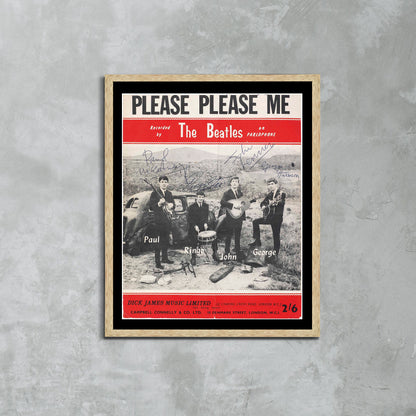 The Beatles Rock band Vintage Photo Poster Framed Canvas Print, Please please me Poster, Vintage Poster, Advertising Poster, Metal Poster