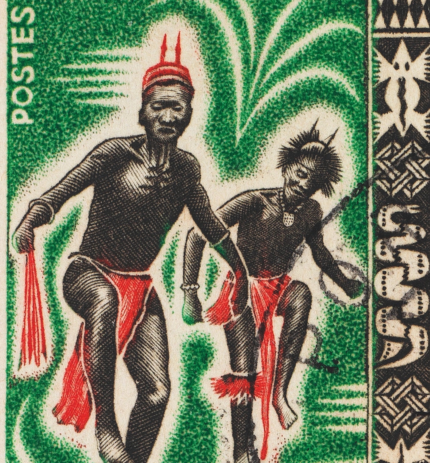 Republic of Dahomey Stamp, Vintage African Stamp Art Postage, Danse Somba, Taneka Coco, Printed Picture Wall Art , Travel Poster Prints