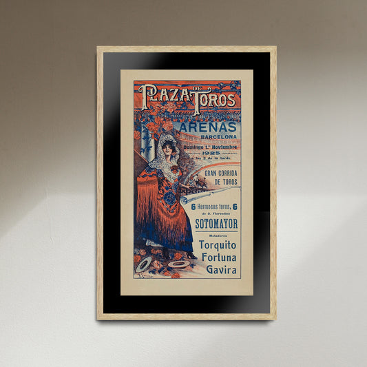 Spanish Bullfighting Plaza De Toros Arenas, Barcelona, Vintage Fine Art Print Poster, Lithograph, Matador, Torero, Wall Hangings, Home Decor