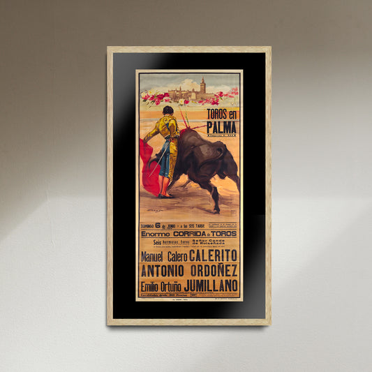 Spanish Bullfighting Toros en Palma Vintage Fine Art Print Poster, Lithograph, Wall Hangings