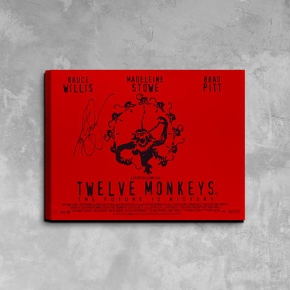 Twelve Monkeys (1995) Film Poster Framed Canvas Print, British poster, Vintage Poster, Film Poster, Movie Poster, Advertising Poster