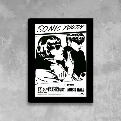 Sonic Youth at Frankfurt Music Hall Poster Framed Canvas Print, Vintage Poster, Film Poster, Movie Poster, Advertising Poster, wall art