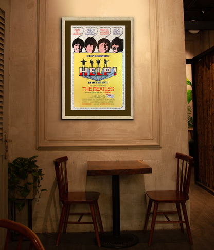 Help 1965 Film Poster, The Beatles Vintage Photo Poster Framed Canvas Print, Vintage Poster, Advertising Poster, Movie Poster, Metal Poster